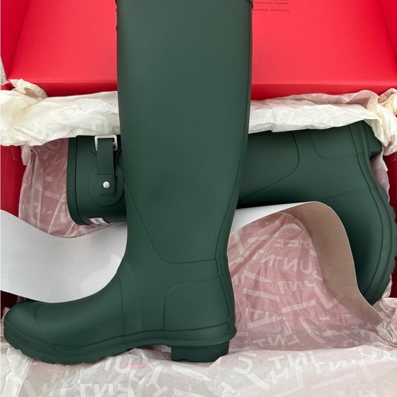 Hunter Women's Original Tall Matte Rain Boot, Green, Size: 7 - NWT - Picture 2 of 11